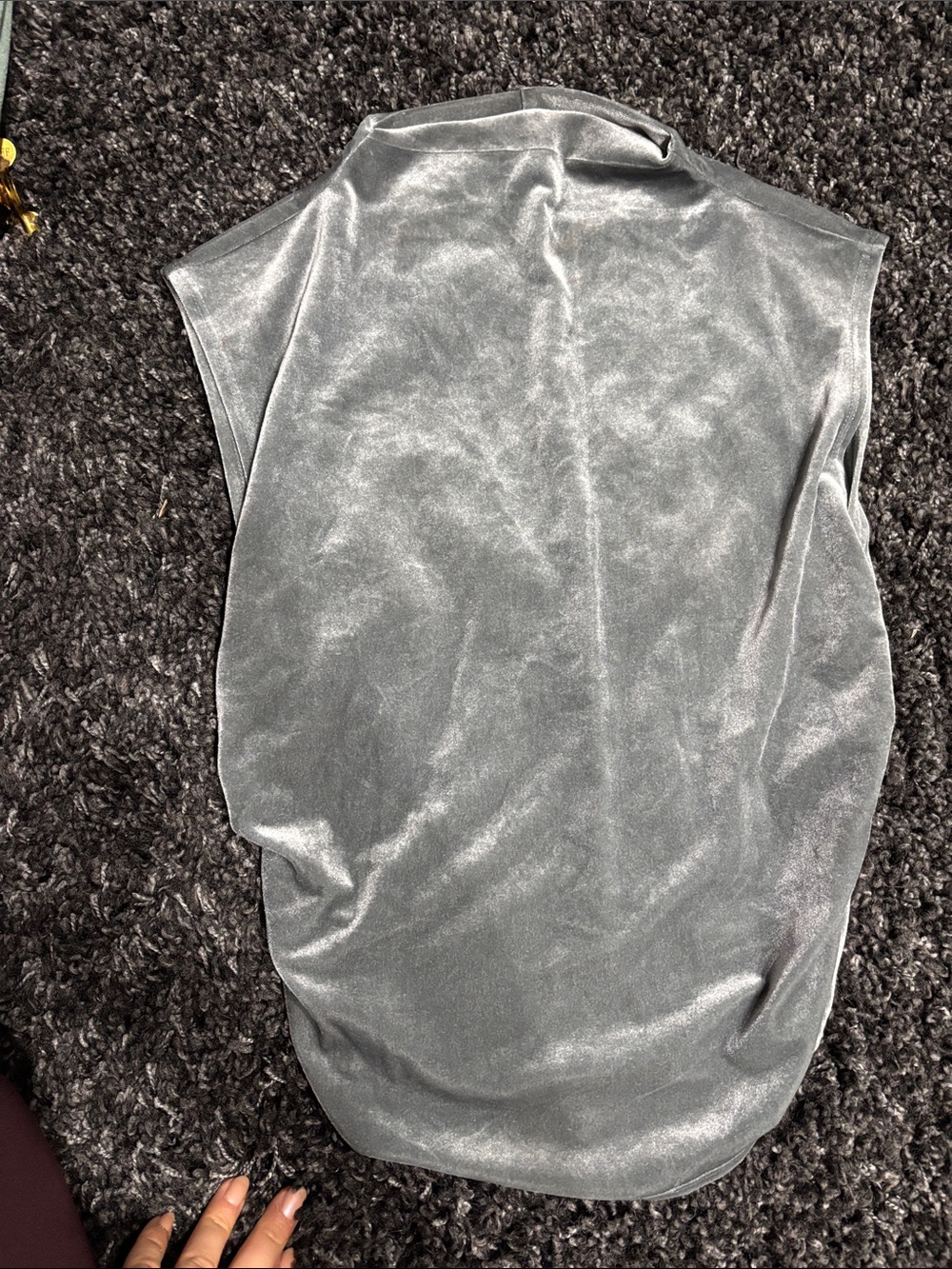 Reformation Sleeveless Velvet Mock Neck Women's Top - Silver
